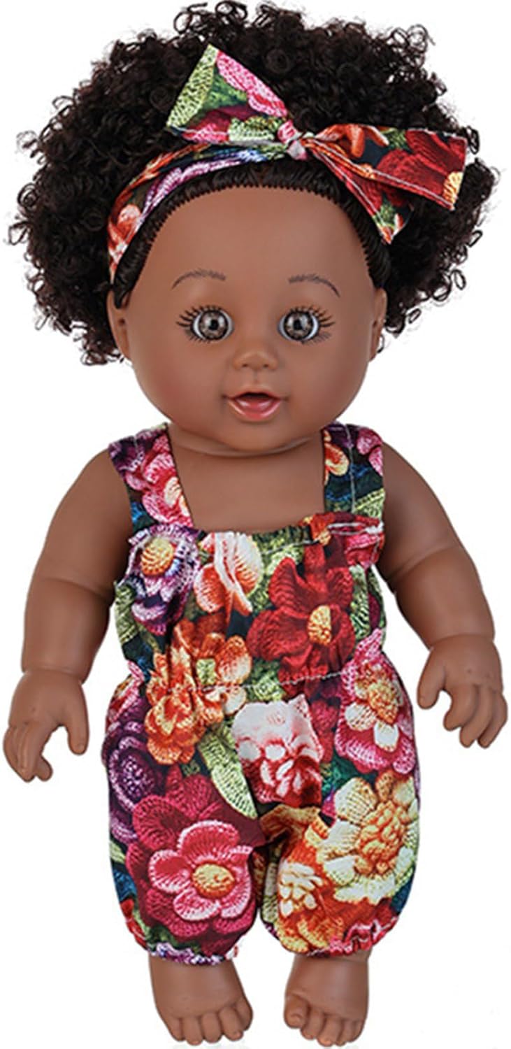 Rinato da 30 cm con pelle morbida. Acconciatura afro educativa rinata