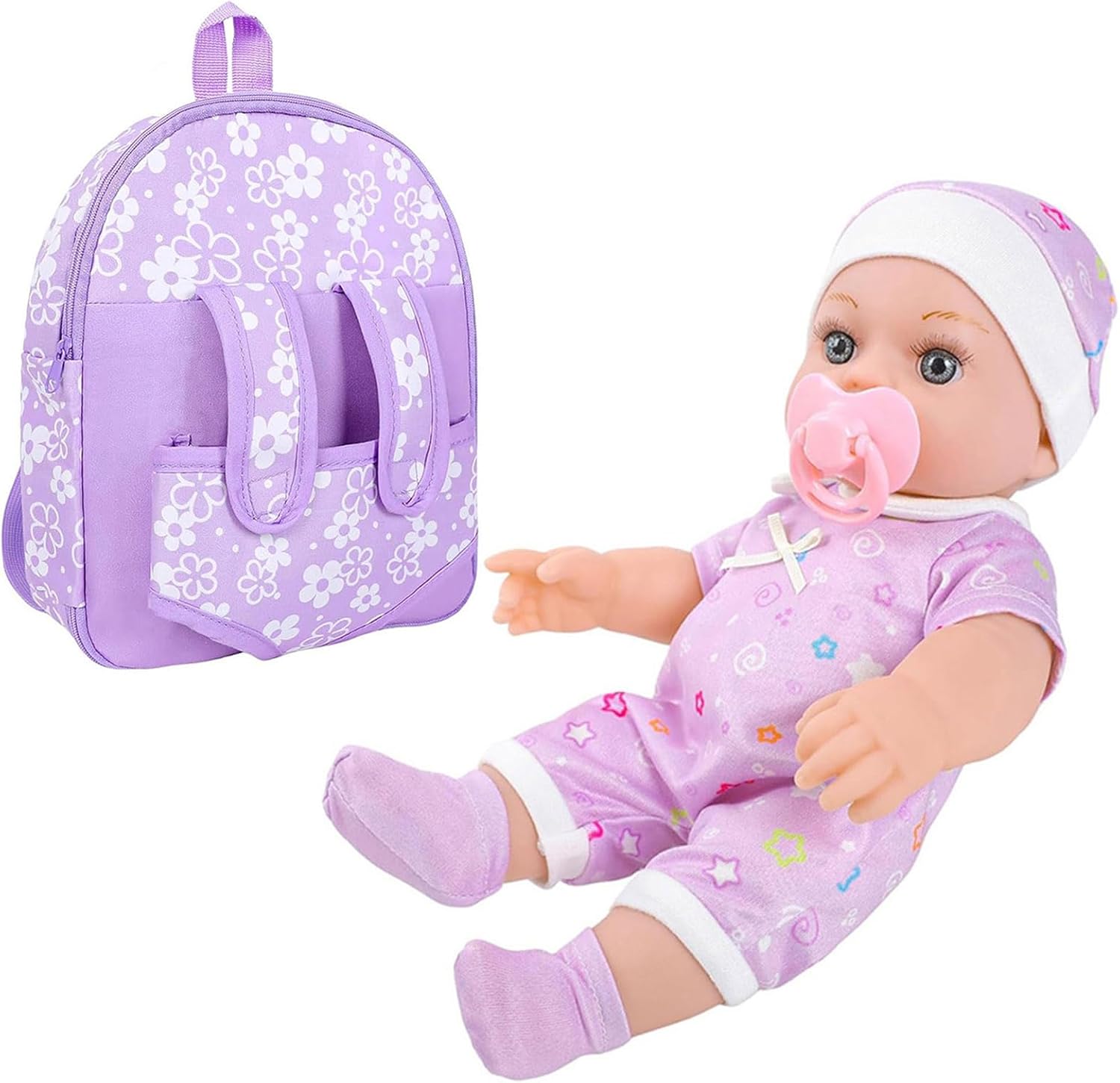 Set da gioco per bambole con vestiti e cinghie per lo zaino Fai prima Accessori per l'educazione dei bambini Divertimento da giocare Bambole realistiche da 12 pollici