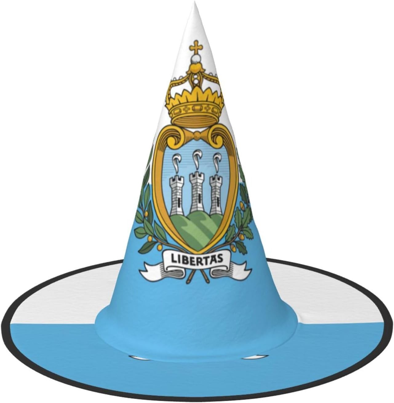 Bandiera di San Marino Stampa Cappello Strega Decor,Cappelli di Halloween, Cappelli Da Mago Unici, Cappello Da Strega Leggero ma Robusto