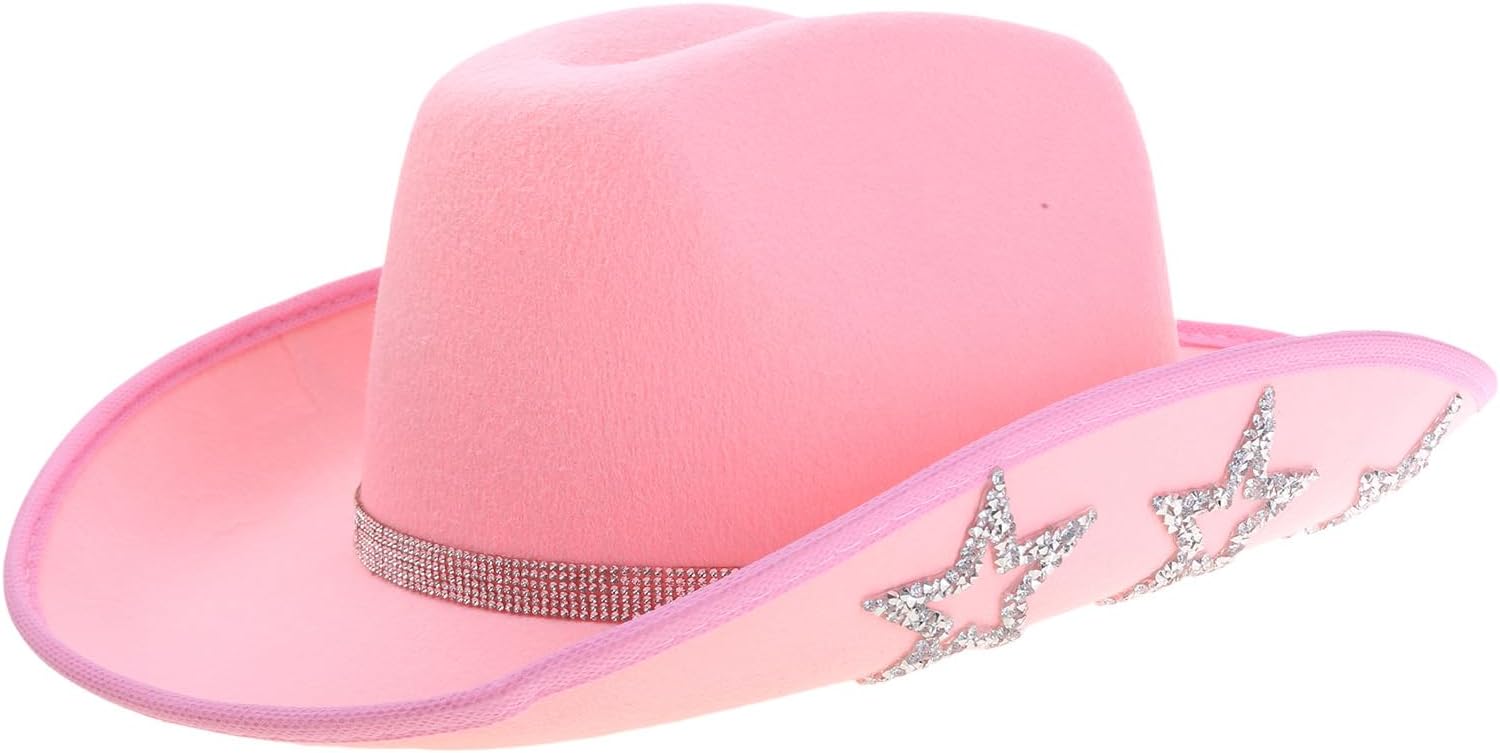 Cappello da cowboy, cappello per adulti con motivo a stella per donna, sfilata di modelli, spettacoli, cappello fotografico