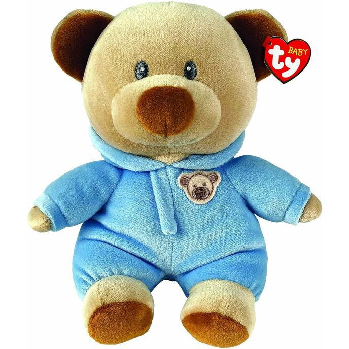 Ty - peluche, peluche bébé ours avec pyjama bleu, peluche ours en velours doux, la peluche conçue pour les nouveau-nés, 28 cm, 32045
