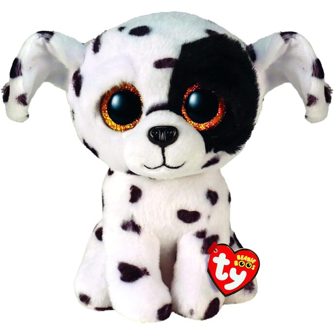 Тай - мягкая игрушка - шапочка - Далматин - Лютер - черно-белая - собачка с золотистыми блестящими глазами - мягкая игрушка с большими блестящими глазами - 15 см - 36389, 2009295 сингл