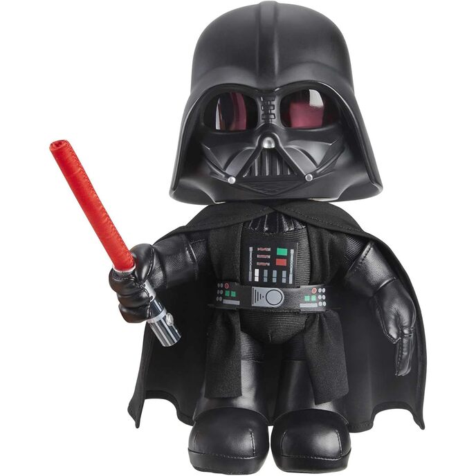 Star Wars - Darth Vader Plush Toy with Voice Manipulator, with Lights and Voice Changing Function, Lightsaber That Lights Up, Collectible, Toy and Gift for Children 3+ Years, HJW21