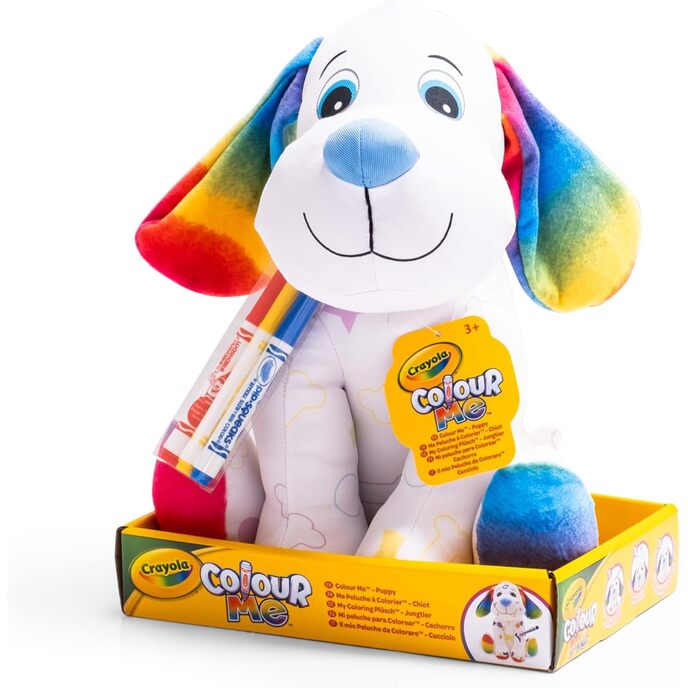 Crayola color me plush, цветен плюш с 3 маркера, обект на куче, творческа дейност и подарък за деца, от 3 години, 4026318 фантастично куче
