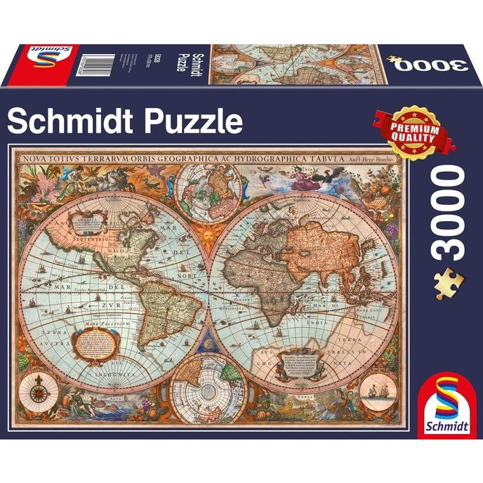 Schmidt Spiele – Antike Weltkarte, 3000 Teile Puzzle, Mehrfarbig, 58328