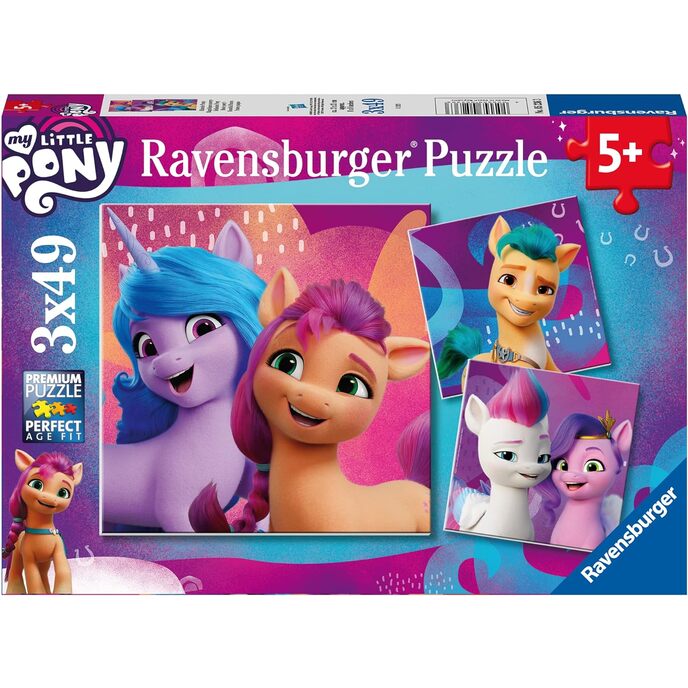 Ravensburger mans mazais ponijs - puzle, 3 no 49 gabaliņiem, daudzkrāsaina, 05236 3 3 puzle ar 49 gabaliņiem
