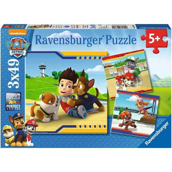 Ravensburger Puzzle Paw Patrol C Puzzle 3x49 pz Puzzle per Bambini Paw Patrol Single