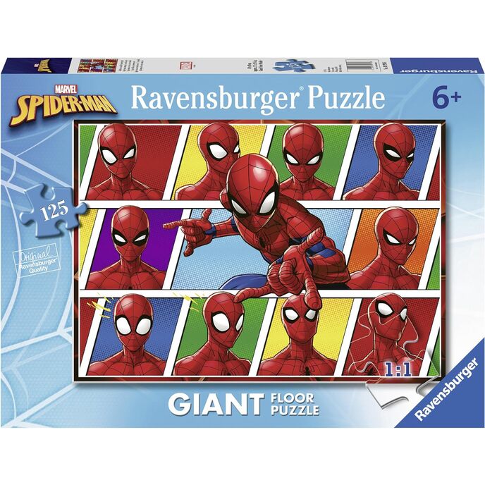 Ravensburger- spider-man Scooby Doo, spiderman, 125 gigantycznych elementów, puzzle dla dzieci, zalecany wiek 6+, wielokolorowe, jeden rozmiar, 09790