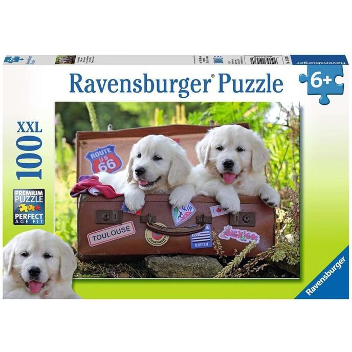 Ravensburger Italie- puzzle 100 pièces xxl chiens chiots chiots, multicolore, 10538 0