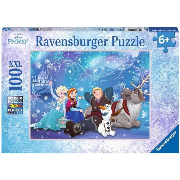 Ravensburger Italia- Puzzle XXL Ravensburger Frozen 100 de piese Disney The Enchantment of Ice Children-100 de piese, multicolor, mărime unică, 10911