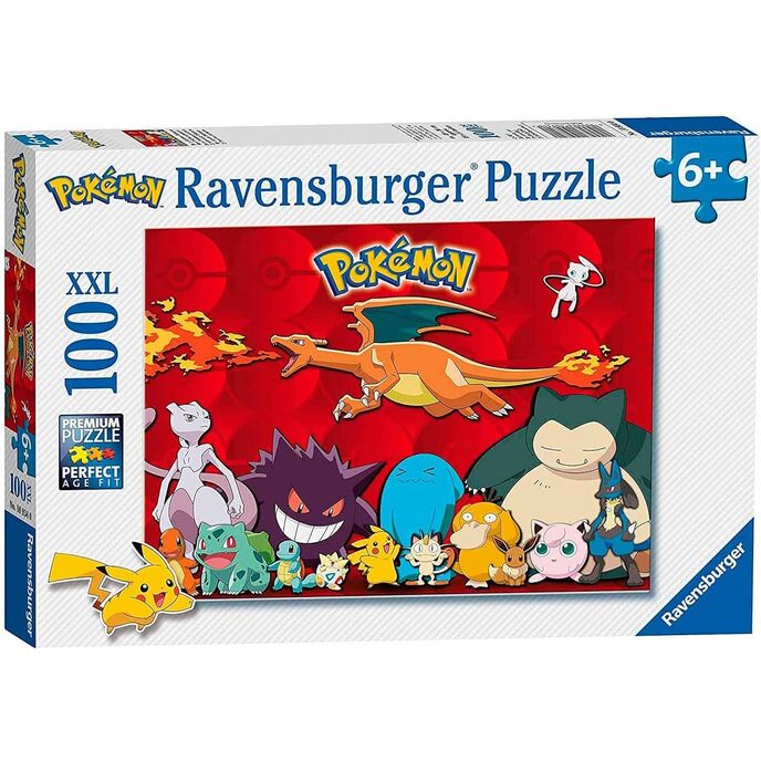 Ravensburger - Pokémon-puzzel, 100 XXL-stukken, aanbevolen leeftijd 6+ jaar