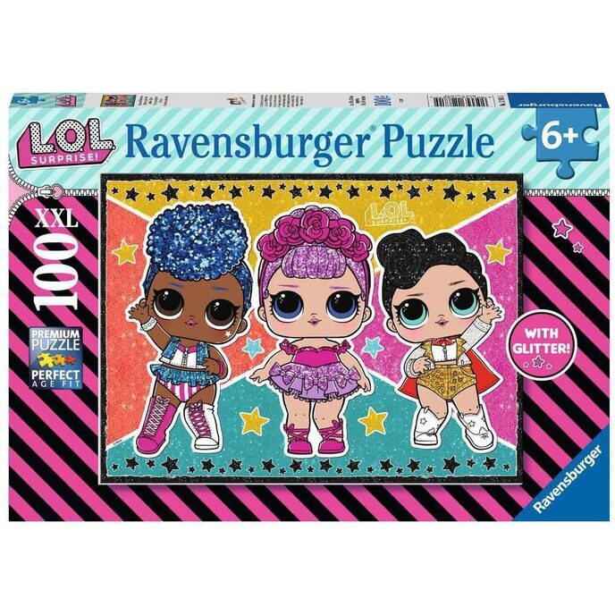 Ravensburger glitter l,o,l, överraskningspussel för barn, flerfärgat, 100 bitar, 12881, exklusivt för Amazon
