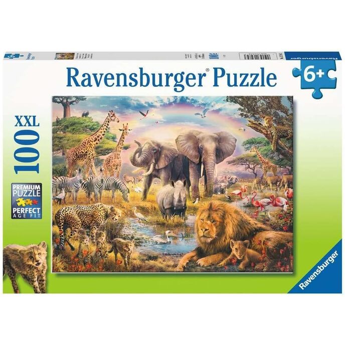Ravensburger, afrikai szavanna, 100 db xxl, puzzle gyerekeknek, ajánlott korosztály 6+, sokszínű, 13284 3