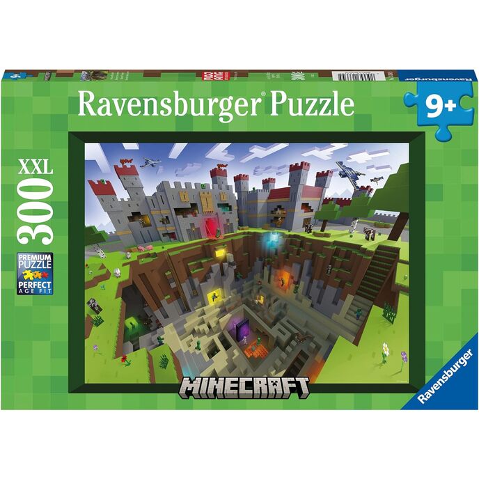 Ravensburger minecraft slagalice za djecu od 9 godina - 300 komada xxl - igračke za djecu