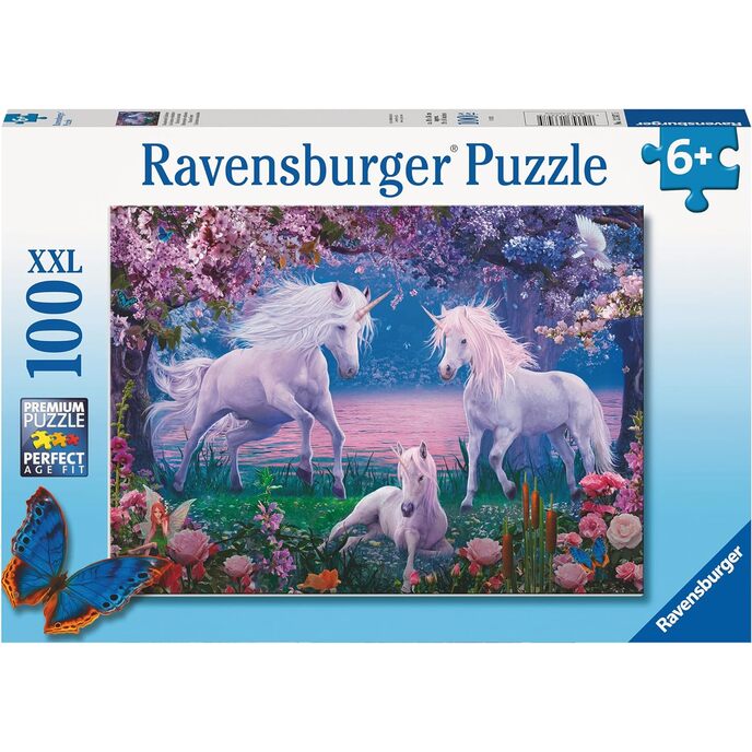 Ravensburger - Verzaubertes Einhorn-Puzzle, 100 XXL-Teile, empfohlenes Alter ab 6 Jahren