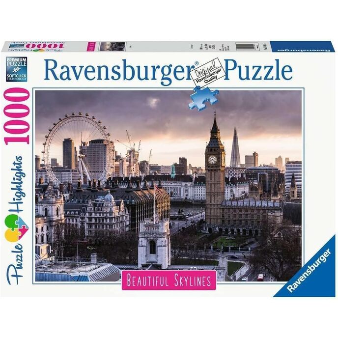 Ravensburger - Puzzle Londres, collection Beautiful Skylines, 1000 pièces, puzzles pour adultes