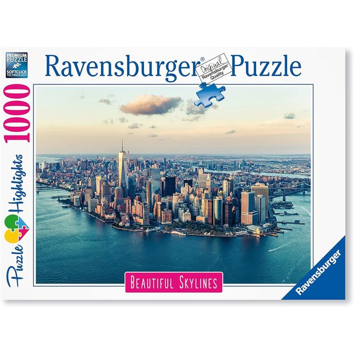 Ravensburger puzle, 1000 gabalu puzle, Ņujorka, puzle pieaugušajiem, panorāmas kolekcija, pilsētas puzle, Ņujorkas puzle, ravensburger puzle - augstas kvalitātes druka