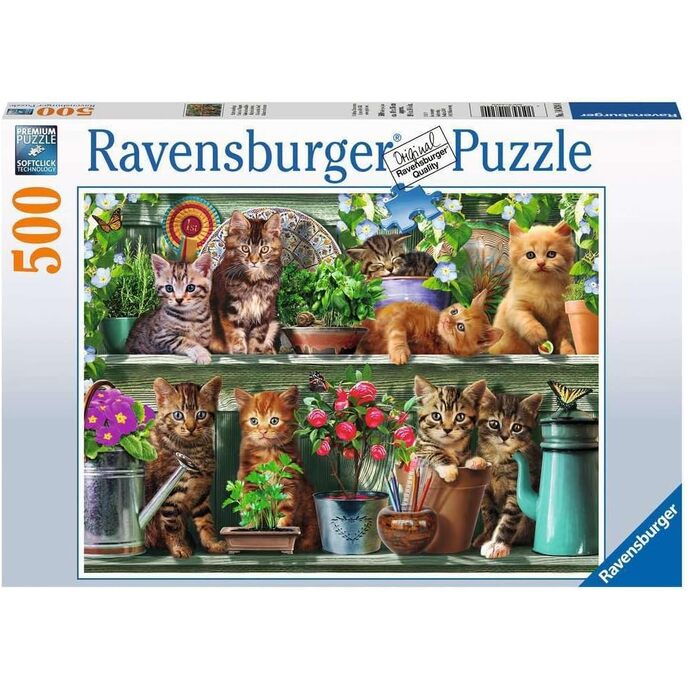 Пазл Ravensburger - кот на полке, 500 деталей, пазлы для взрослых