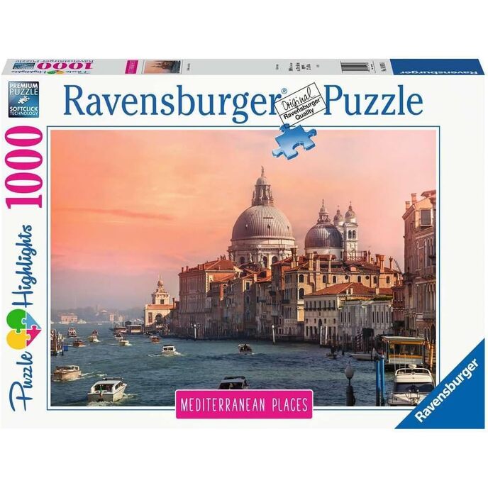 Ravensburger - puzzle mediterrán olaszország, mediterrán helyek gyűjtemény, 1000 db, puzzle felnőtteknek