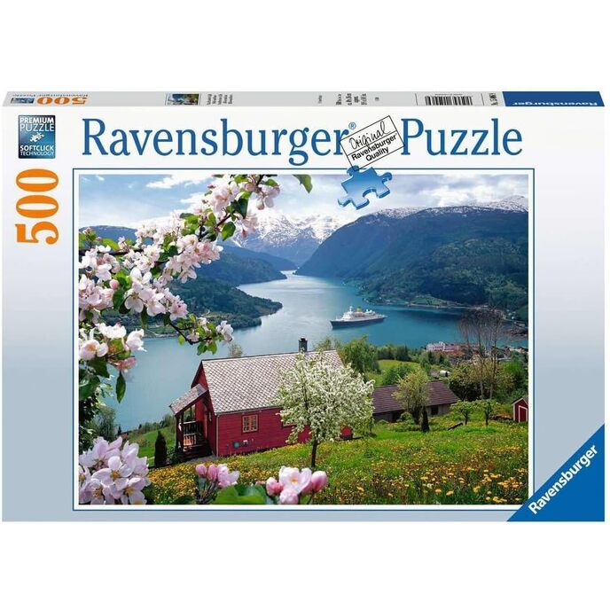 Puzzle Ravensburger 500 elementów dla dorosłych, 49x36 cm, wysokiej jakości druk, zdjęcia krajobrazów, sztuka, zwierzęta, Skandynawia