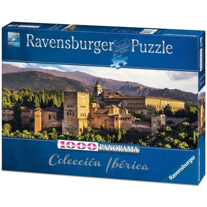 Puzzle Ravensburger, puzzle 1000 pièces, Alhambra Grenade, format panorama, puzzle pour adultes, collection ibérique, puzzle Ravensburger - impression de haute qualité