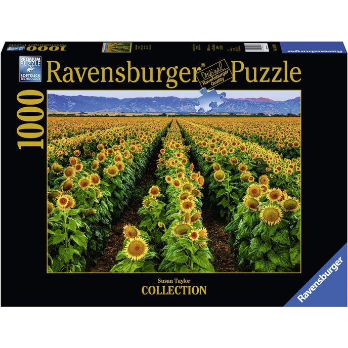 Ravensburger puzzel 1000 stukjes, zonnebloemveld, landschap & fotocollectie, puzzel voor volwassenen, ravensburger puzzel - hoge kwaliteit print