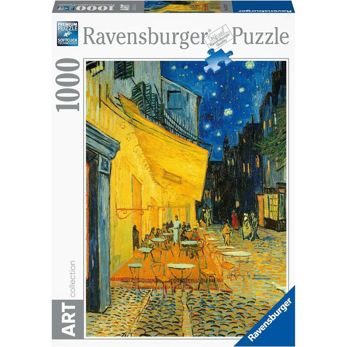 Ravensburger - kolekcja dzieł sztuki: kawa w nocy, puzzle van Gogha, 1000 elementów, wielokolorowe, 15373