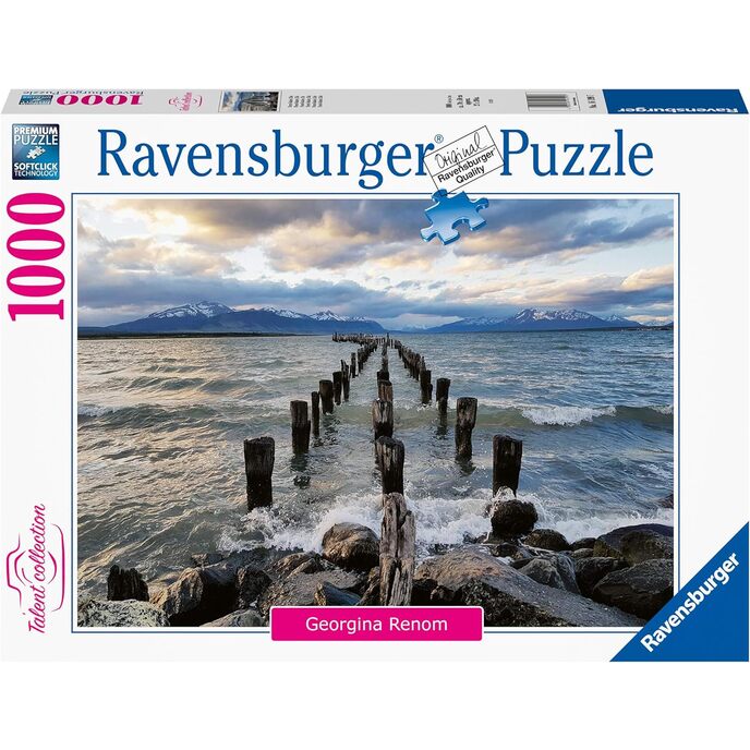 Ravensburger puzle, 1000 gabalu puzle, puerto Natales Chile, puzle pieaugušajiem, talantu kolekcija, ainavu puzle, ravensburger puzle - augstas kvalitātes druka