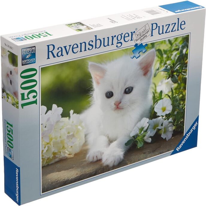 Ravensburger Italien-Puzzle 1500 Teile weiße Katze Kätzchen, mehrfarbig, 16243 7