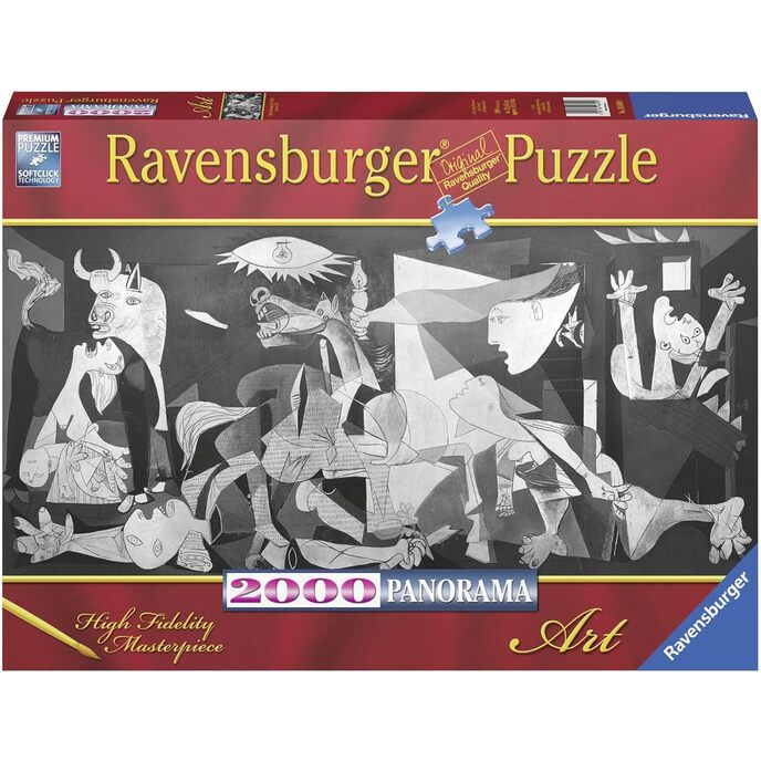 Puzzle Ravensburger 2000 elementów, Pablo Picasso, Guernica, kolekcja dzieł sztuki, puzzle dla dorosłych, puzzle Ravensburger - druk wysokiej jakości, format panoramy poziomej