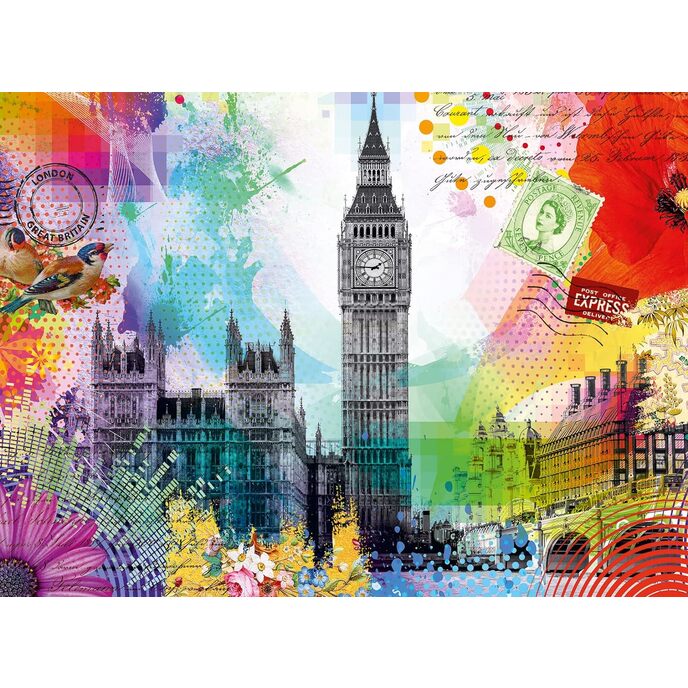 Ravensburger London postkort 500 brikker puslespil til voksne, flerfarvet, 16986 3