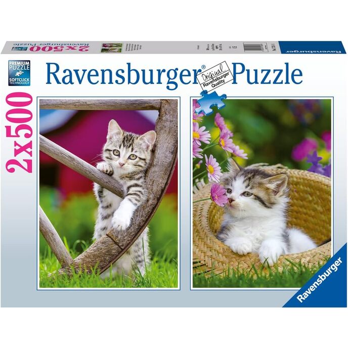 Ravensburger - kissanpentu palapeli, 2x500 palaa, aikuisten palapeli