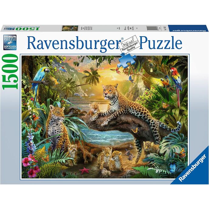 Ravensburger - rompecabezas de leopardos en la jungla, 1500 piezas, rompecabezas para adultos