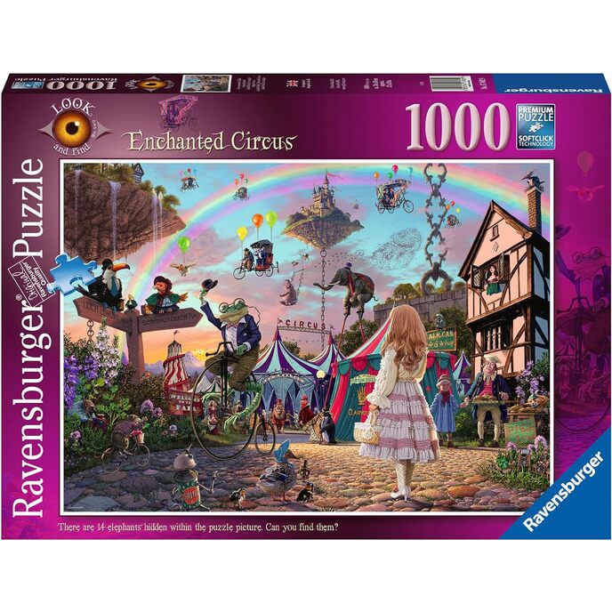 Ravensburger - puzle burvju cirks, 1000 gabali, puzle pieaugušajiem