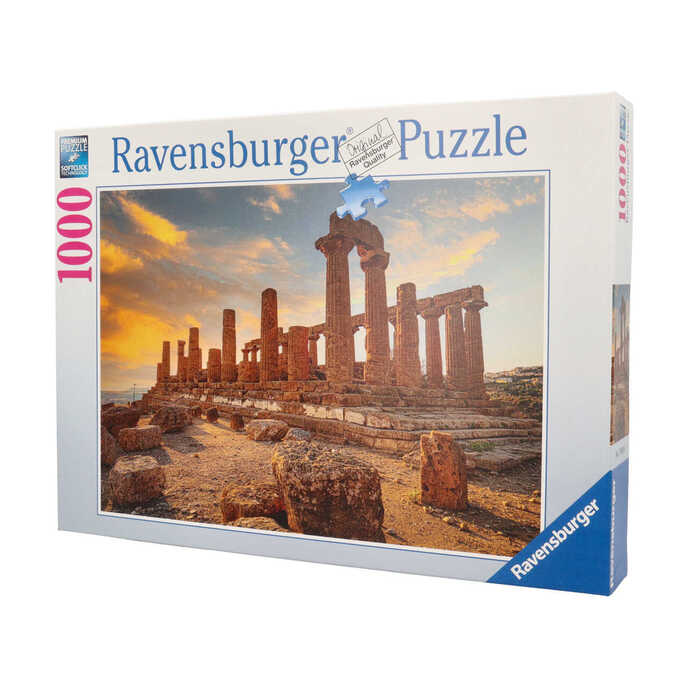 17610 Ravensburger puzle pieaugušajiem 1000 gab foto ieleja Agridžento tempļi