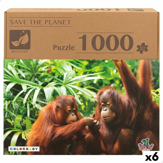 Colorbaby orang-oetan puzzel 6 stuks 68 x 50 x 0,1 cm
