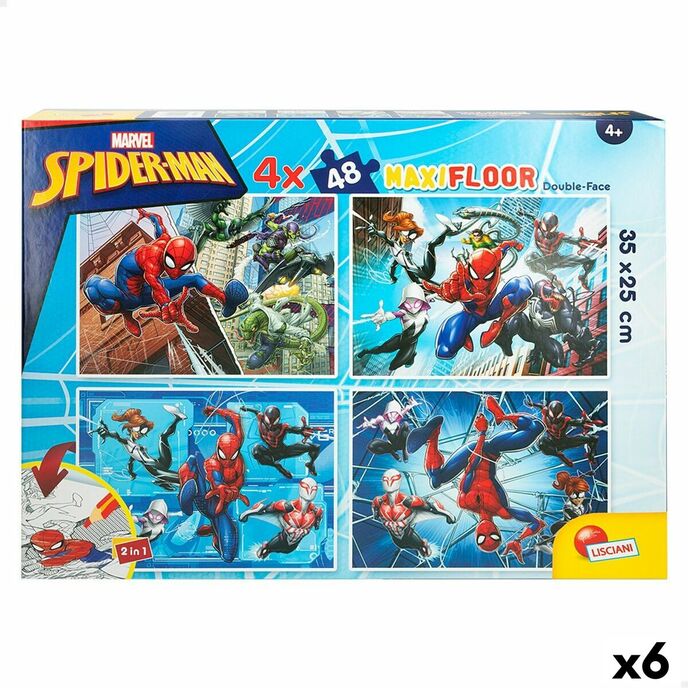Spider-man dvostrana dječja slagalica 4 u 1 48 dijelova 35 x 1,5 x 25 cm (6 jedinica)