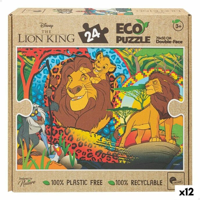 Bērnu puzle karalis lauva abpusēja 24 gabali 70 x 1,5 x 50 cm (12 vienības)