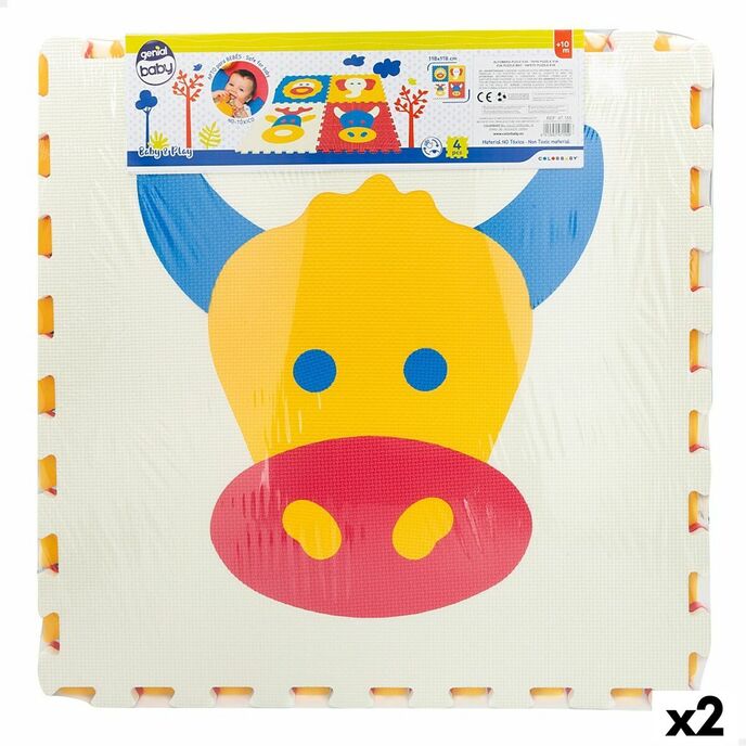 Colorbaby 4-teilige Tierpuzzlematte 118 x 118 cm Eva (2 Einheiten)