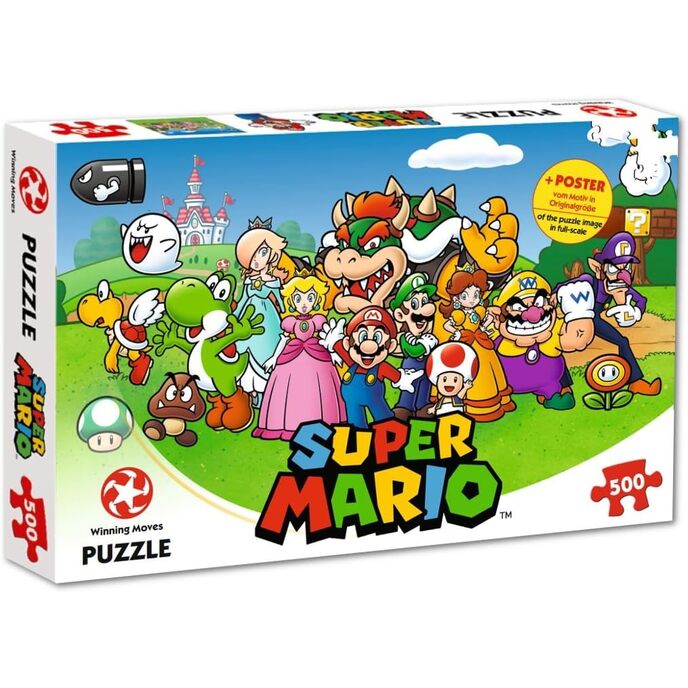 Quebra-cabeça Mario e amigos com 500 peças