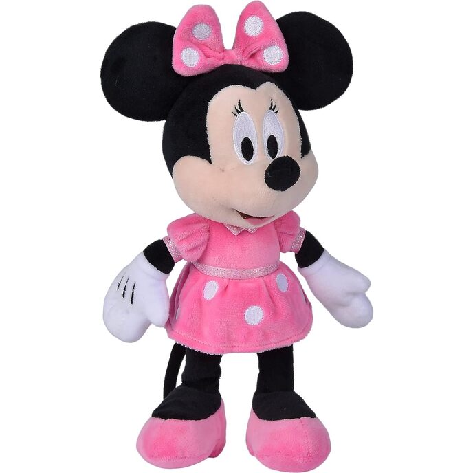 Simba- Disney peluche Minnie, 6315870227, avec robe rose, cm 25, + 0 mes