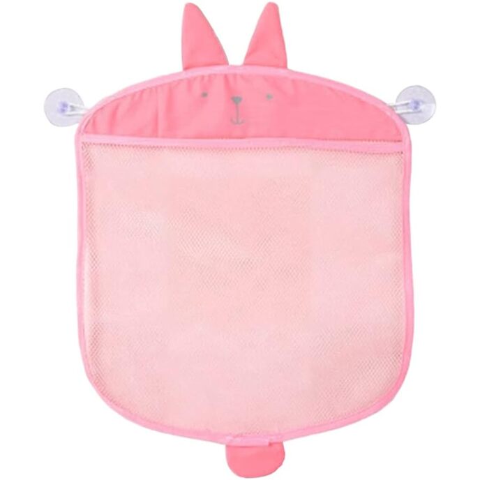 Porta giocattoli da bagno, Contenitore durevole per giocattoli da bagno, Cestino porta giocattoli con 2 ventose, Organizer per giocattoli da bagno, Rosa