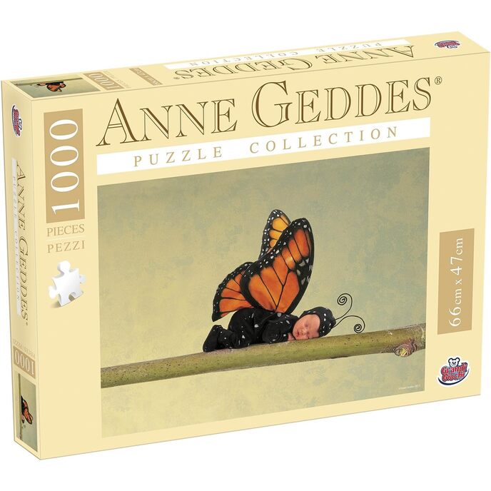 Grandi Giochi GG90110 – Anna Geddes Puzzle 1000 Teile, Schmetterling