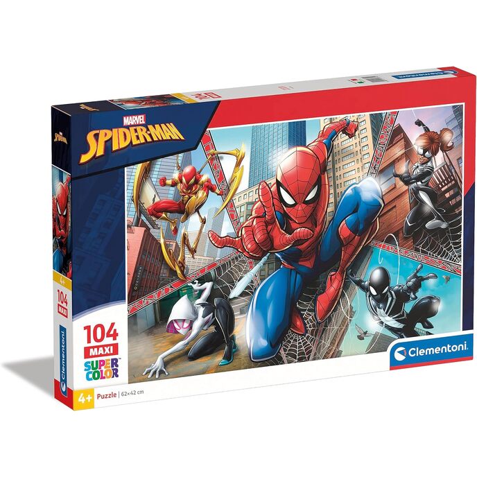 Clementoni Spider-Man Supercolor Puzzle Man-104 maxi pièces, multicolore, 23734