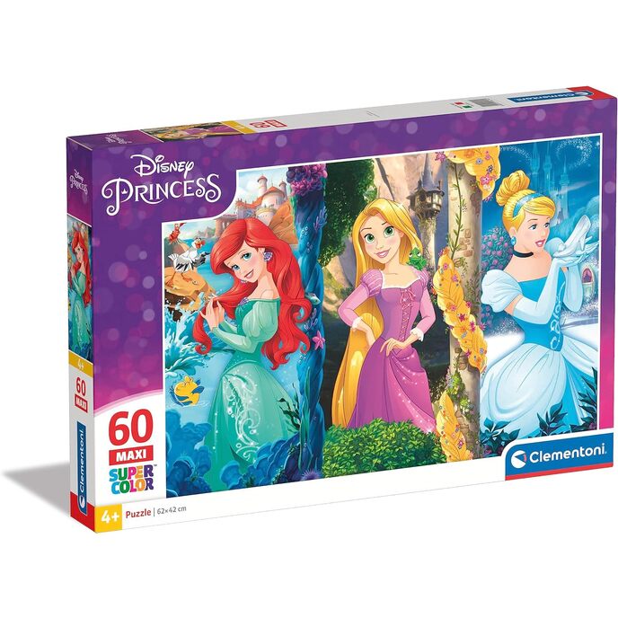 Clementoni Princess Disney Supercolor Puzzle Maxi, multicolore, 60 pièces, 26416