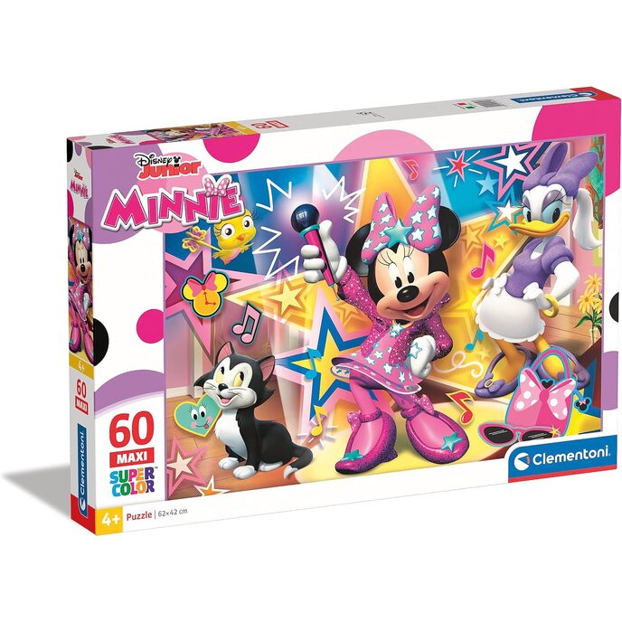 Clementoni Mickey & Friends superkrāsu puzle — Minnijas laimīgais palīgs — 60 maksi gabali, daudzkrāsains, 26443 Disney Minnie Happy Helper