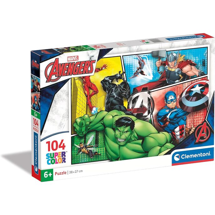 Superfarebné puzzle Clementoni Avengers-The Avengers-104 dielikov, viacfarebné, 27284