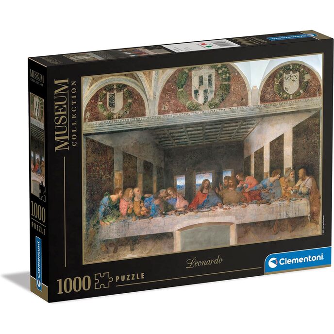 Clementoni- leonardo-cenacolo puzzle de la collection du musée italien, couleur neutre, 1000 pièces, 31447 leonardo - cenacolo
