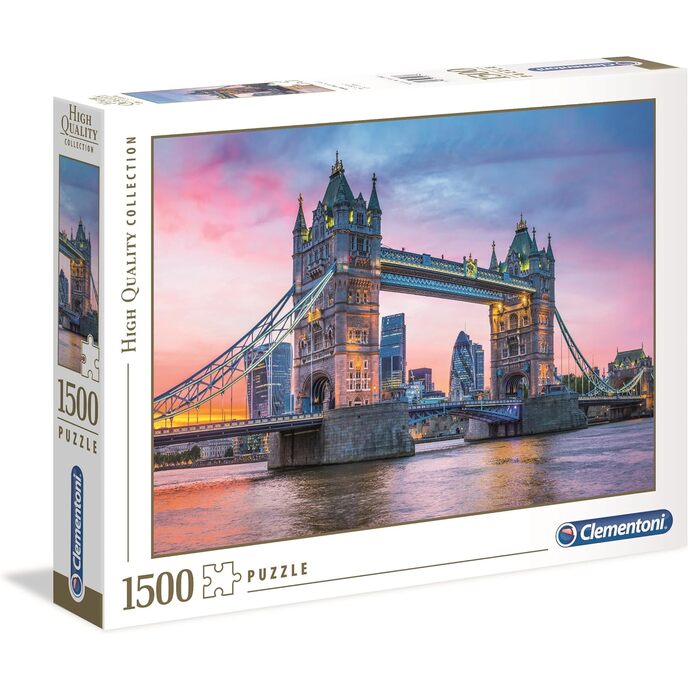 Clementoni 3181, puzzle de colección, puesta de sol en el puente de la torre, 1500 piezas