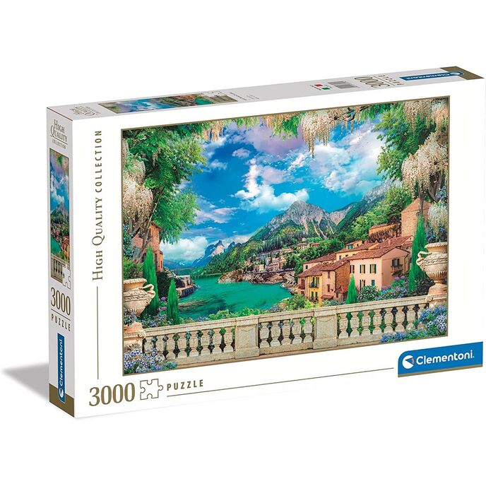 Zbirka Clementoni-bujna terasa na jezeru-3000 kosov-sestavljanka za odrasle, izdelana v Italiji, večbarvna, 33553